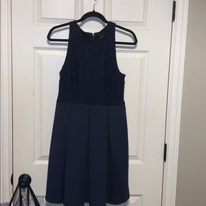 navy blue laced top dress